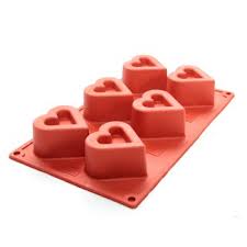 Assadeira em Silicone Coracao 06 cavidades com rebaixo